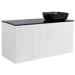 Tvättställsskåp Alterna Isella Tvättkorg med Bänkskiva Kvartskomposit och Rektangulärt Tvättställ