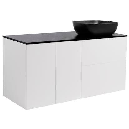 Tvättställsskåp Alterna Isella Tvättkorg med Bänkskiva Kvartskomposit och Rektangulärt Tvättställ