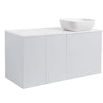 Tvättställsskåp Alterna Isella Tvättkorg med Bänkskiva Kvartskomposit och Rektangulärt Tvättställ