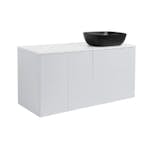 Tvättställsskåp Alterna Isella Tvättkorg med Bänkskiva Kvartskomposit och Rektangulärt Tvättställ