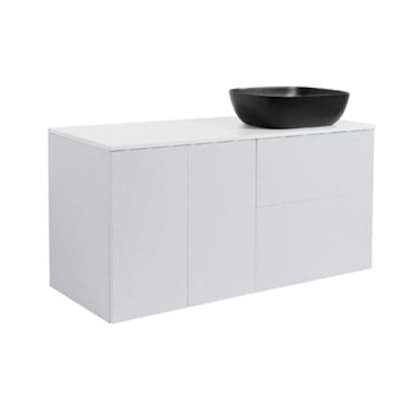 Tvättställsskåp Alterna Isella Tvättkorg med Bänkskiva Kvartskomposit och Rektangulärt Tvättställ