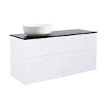 Tvättställsskåp Alterna Isella 120 med Bänkskiva Kvartskomposit och Runt Tvättställ