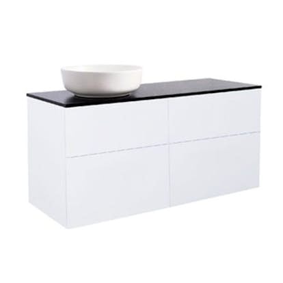 Tvättställsskåp Alterna Isella 120 med Bänkskiva Kvartskomposit och Runt Tvättställ