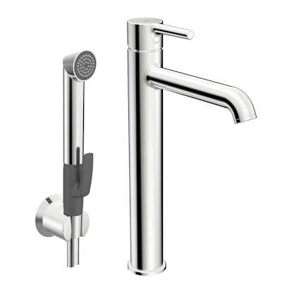 Tvättställsblandare Oras Optima Style 2602FH Hög med Självstängande Handdusch