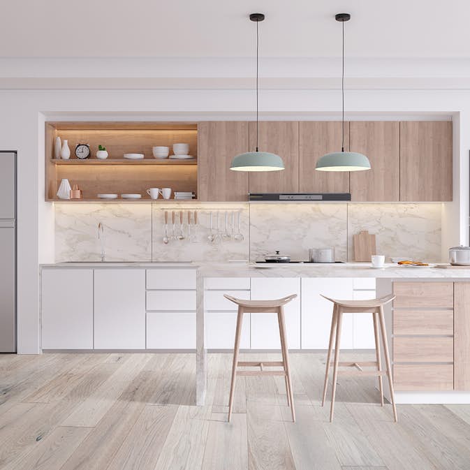 Trägolv NQD Oak Latte 5G Mattlackat 1-Stavs Parkettgolv