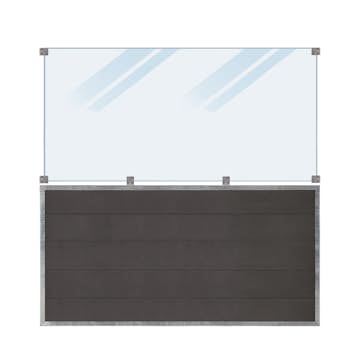 Staket PLUS Futura Komposit Frostat Glas 180×180 cm