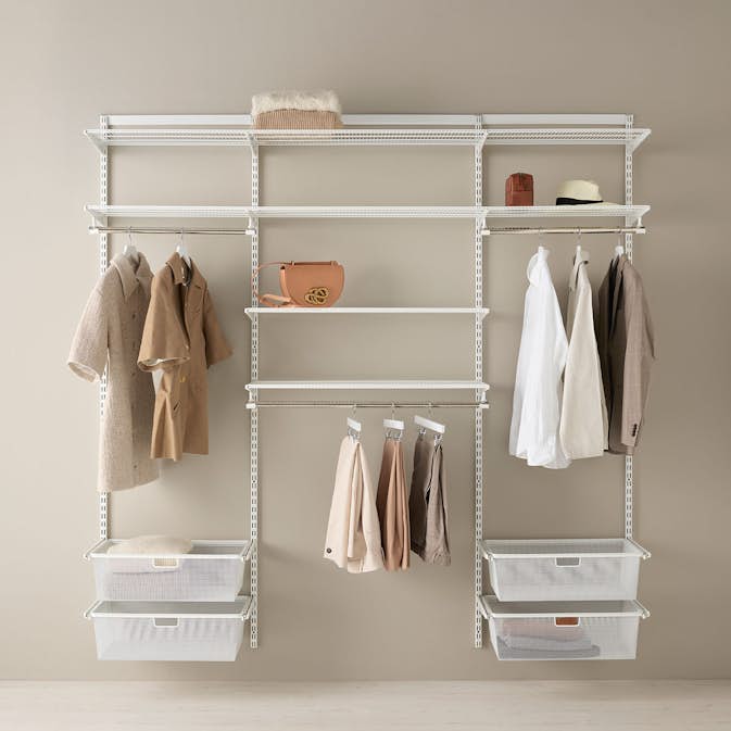 Garderobslösning Elfa Ready Solution Classic 10 216 cm Vit