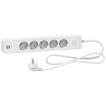 Grenuttag Schneider Electric Unica 5-vägs USB