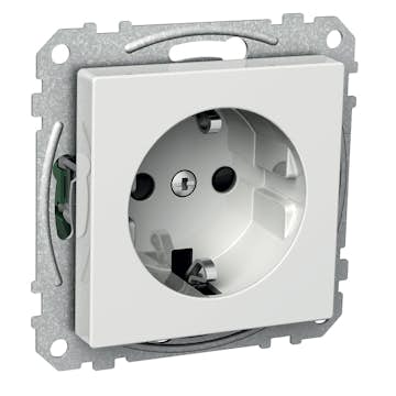 Vägguttag Schneider Electric Exxact 1-vägs Jordat