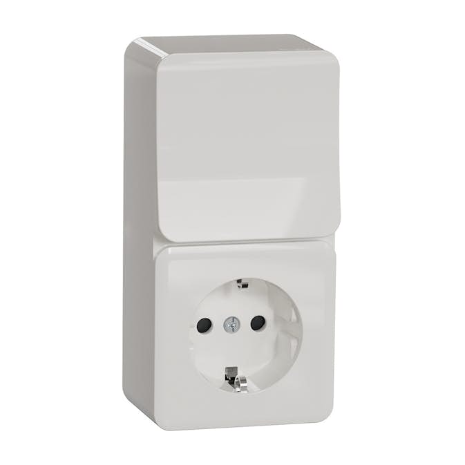 Vägguttag Schneider Electric Exxact Trapp/1-pol