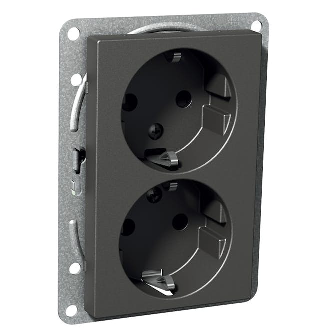 Vägguttag Schneider Electric Exxact 12 mm