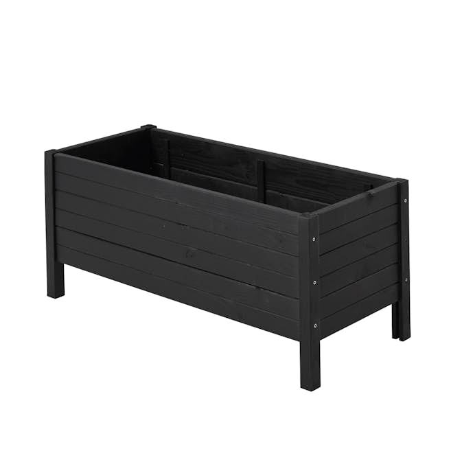 Blomlåda PLUS Trä Odlingslåda På Ben, Svart, 88×39 cm, Ute & Inomhus