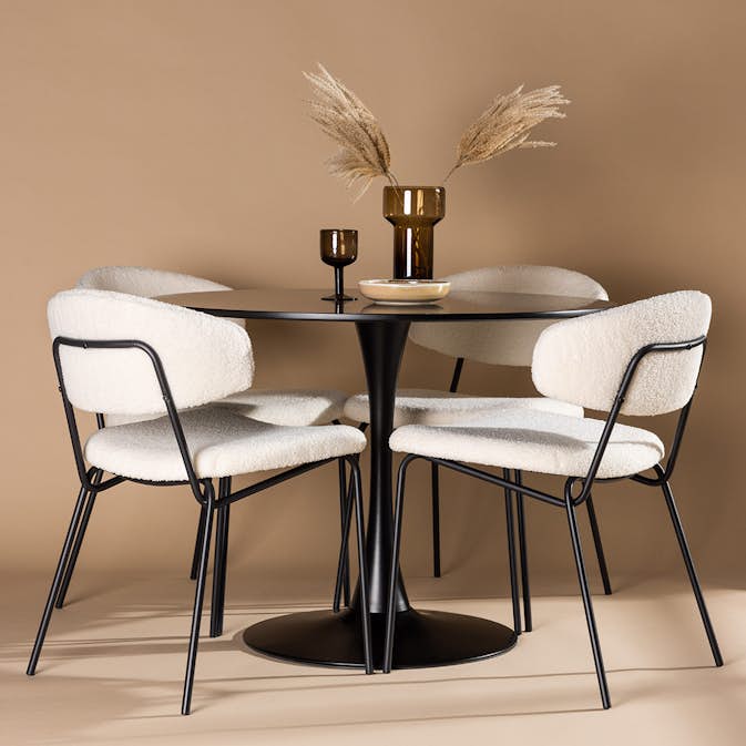 Matgrupp Venture Home Glade Ø 100 cm med 4 Chico Stolar