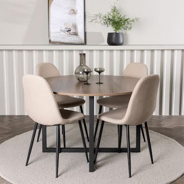 Matgrupp Venture Home Durango Ø120 cm med 4 st Polar stolar