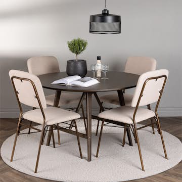 Matgrupp Venture Home Kaseidon Ø100 cm med 4 st Seda stolar