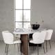 Matgrupp Venture Home Grönvik Ovalt Matbord 180 cm & 4 Edina Stolar i Vit Boucle