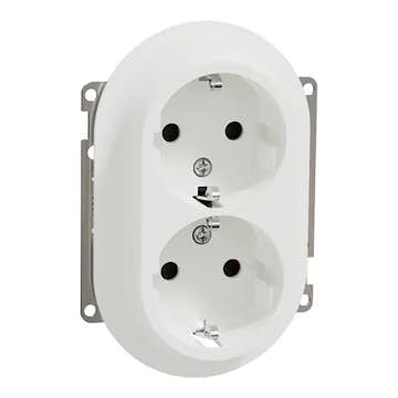 Vägguttag Elko One 2-vägs Jordad Infälld med Centrumplatta och Snabbanslutning