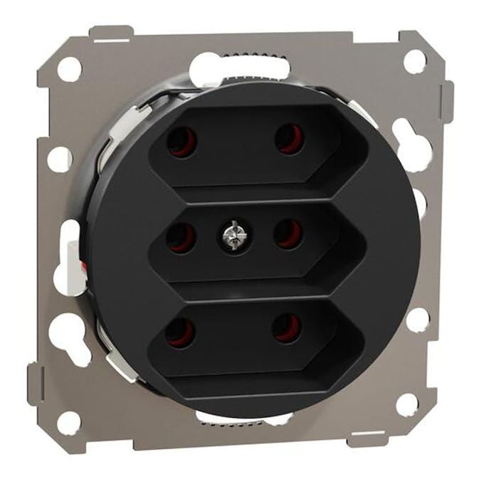 Vägguttag Elko One 3-vägs Euro Jordad Skruvanslutning