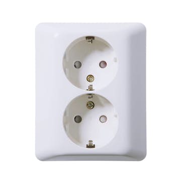 Vägguttag Elko 2-Vägs DUO RS Renvit