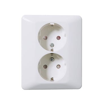 Vägguttag Elko 2-Vägs RS Renvit