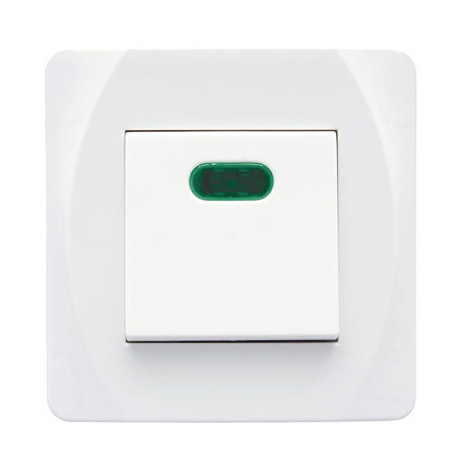 Strömbrytare Malmbergs Nova Infälld 2-Pol Glimlampa Vit