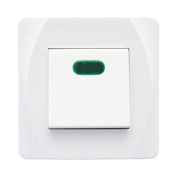 Strömbrytare Malmbergs Nova Infälld 2-Pol med Glimlampa Vit