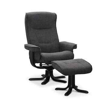 Snurrfåtölj Hagagruppen Bonn med Fotpall