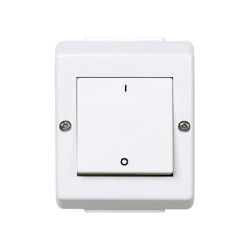 Strömbrytare Elko 2-Pol IP55 Med tryckknappsomkopplare RS Renvit