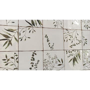 Kakel Lhådös Olivia dekor grön 15x15