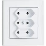 Vägguttag Malmbergs Optima 3-V Euro Vit med Skruvanslutning