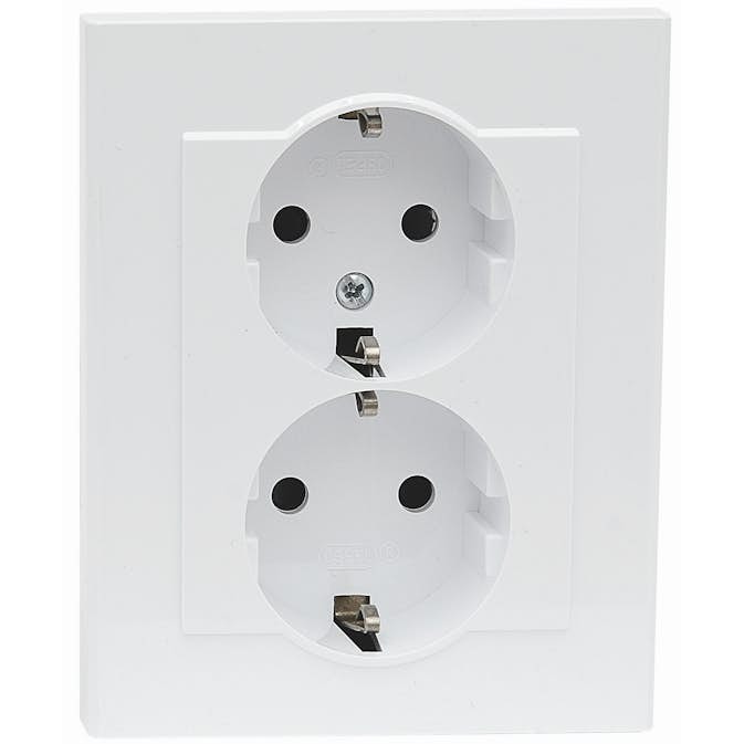 Vägguttag Malmbergs Optima 2-Vägs Mj Vit