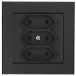 Vägguttag Malmbergs Optima 3-V Euro Sv med Skruvanslutning