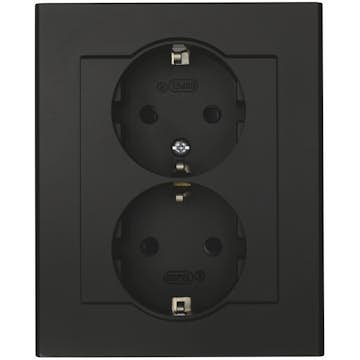 Vägguttag Malmbergs Optima 2-Vägs Mj Svart