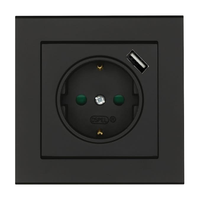 Vägguttag Malmbergs Optima 1-v + Usb