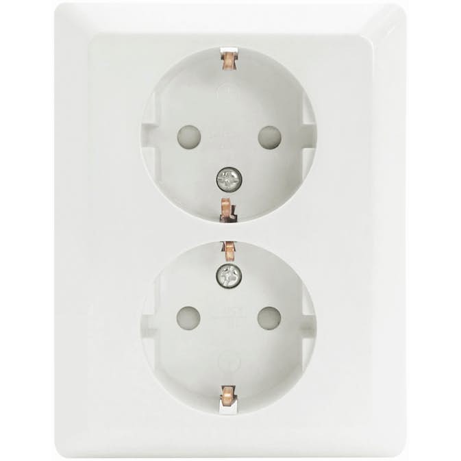 Vägguttag Malmbergs Gamma 2-Vägs Inf med Skruvanslutning