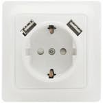 Vägguttag Malmbergs Gamma 1-Väg + 2Xusb med Skruvanslutning