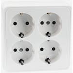 Uttag Malmbergs Gamma 4-Vägs Vit