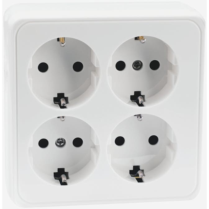 Uttag Malmbergs Gamma 4-Vägs Vit