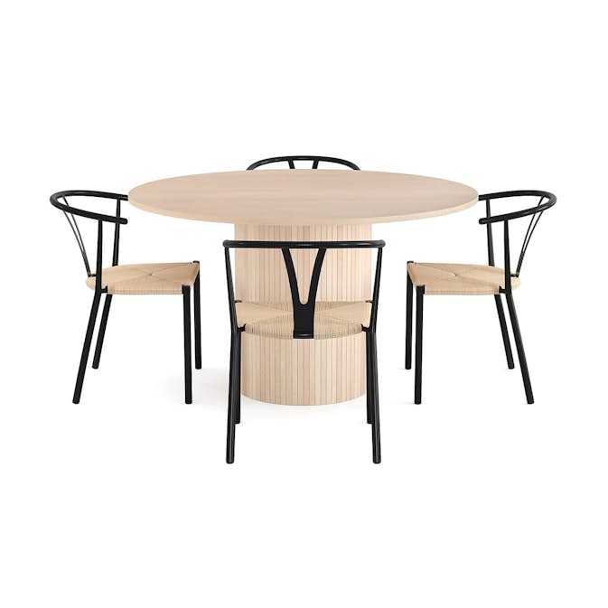 Matgrupp In Living Kopparbo Ø130 cm Med 4 st Elysia stolar