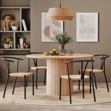 Matgrupp In Living Kopparbo Ø130 cm Med 4 st Elysia stolar