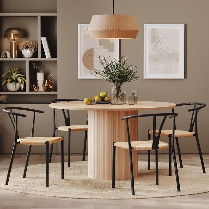 Matgrupp In Living Kopparbo Ø130 cm Med 4 st Elysia stolar