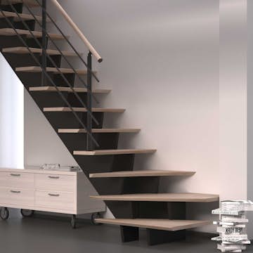 Spartrappa Byggera Biax L-form inkl. Trappräcke