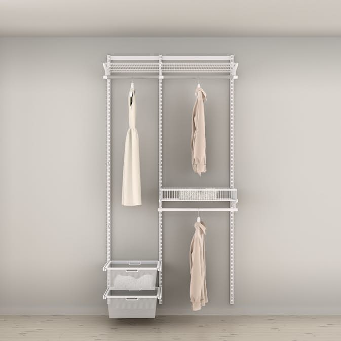 Garderobslösning Elfa Ready Solution Classic 11 110 cm Vit