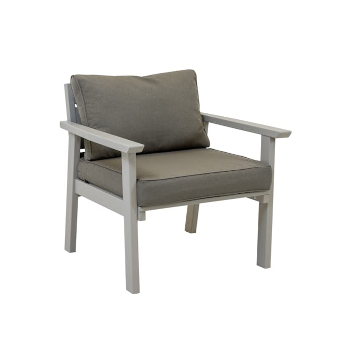 Träfåtölj ute Eden Wood Ransvik inkl Dynor Greige