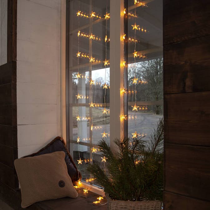 Ljusgardin Star Trading Star Curtain Hängande Gardinslinga med Stjärnor LED