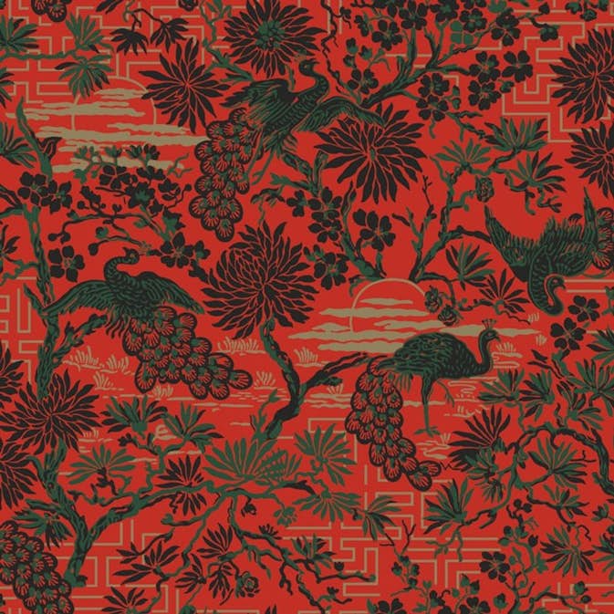 Mönstrad Tapet Duro Brunnsgatan Classic Paper Exotiska Motiv