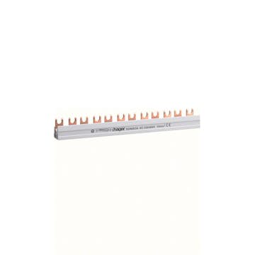 Fasskena Hager 2-polig 10 mm2 12 moduler för QuickConnect och Skruvanslutning