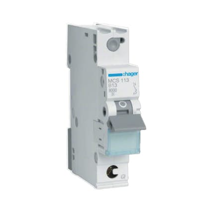 Dvärgbrytare Hager Snabbanslutning QuickConnect 1-polig med C-karakteristisk Brytförmåga 6 kA