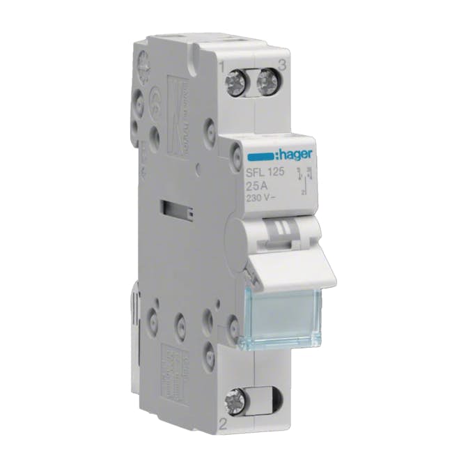 Växlingsomkopplare Hager I-II 1 Modul 25 A 230 V