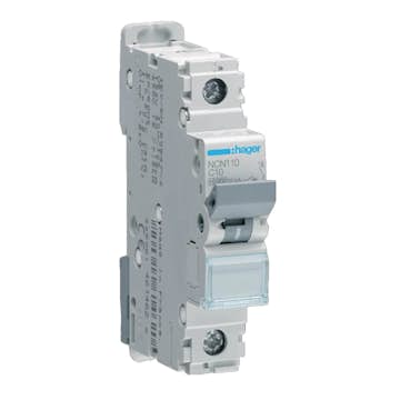 Dvärgbrytare Hager 1-polig med C-karakteristik Brytförmåga 10 kA